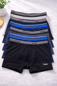 Berrak 4'lü Paket 4488 Ince Lastikli Modal Erkek Lacivert Boxer