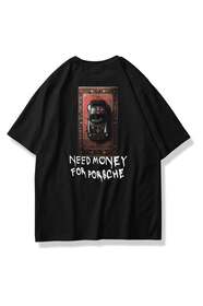 Trendiz Unisex Punk Gothic Taş Baskılı Tshirt Siyah - Fiyatı