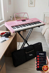 Midex PS-2300PK-PAK 61 Tuşlu Org Stand Kulaklık Pembe Başlangıç