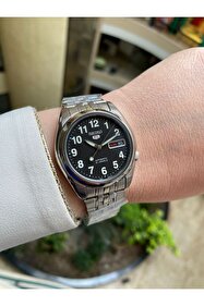 Seiko 5 SNK381K1 Otomatik Çelik Gri Siyah Kadran 39 mm Erkek Kol