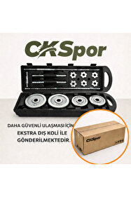 SLİPT 50 kg Çantalı Krom Dambıl Seti Döküm Plaka Ve Bar Seti