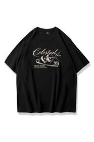 THE RULE Unisex Stüssy Zar Baskılı Oversize %100 Pamuk Geniş Kesim