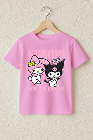 MYADA Kuromi My Melody Baskılı %100 Pamuk Premium Tişört 23984