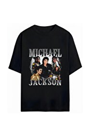 THEWERT Unisex Michael Jackson 1958-2009 Ön Arka Baskılı Beyaz
