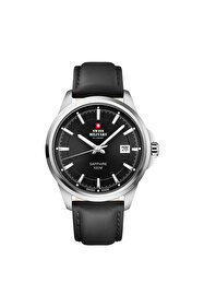 Swiss Military Chrono Orologio Uomo SMP36040.15 - Quarz, Cassa Acciaio 42mm, Cinturino In Pelle Di Vitello Nero, Impermeabile 50m