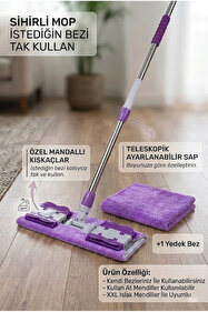 ozbience Lavine Yengeç Mop Temizlik Seti Mandallı ve Klipsli