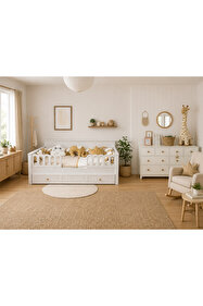 Koza Bonnie %100 MDF 8 Çekmeceli Şifonyer & Bohem %100 MDF 90x190