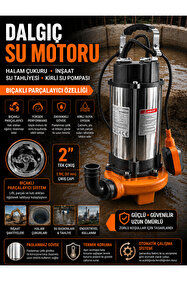 DYNAMİC MAX Alman 5 Hp Drenaj Logar Atık Dalgıç Su Pompası Motoru