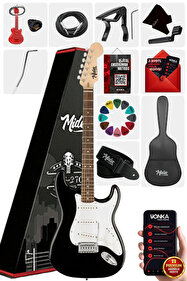 Midex Rph-30wb Gül Klavye Strat Kasa Sss Elektro Gitar Seti