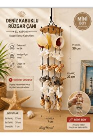 WoodBay Mini Deniz Kabuklu Rüzgar Çanı Duvar Süsü El Yapımı