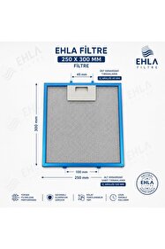 EHLA Filtre Arçelik 25x30 Cm. Iki Tarafı Çift Tırnaklı (ALT TIRNAK