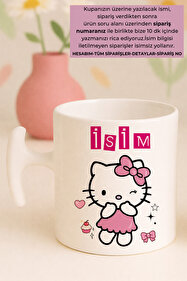 Witchy Co İsme Özel Hello Kitty'li Sevimli Kupa Bardak ( 1 Adet