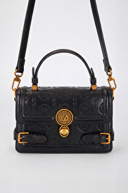 Guess ECO ALDITH MINI TOP HNDLE FLAP Kadın Siyah Mini Çanta
