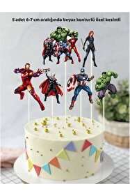 my party box Yenilebilir Marvel Süper Kahramanları Pasta Resim