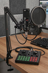 Lastvoice BM800L Live Set Efektli Ses Kartı Mikrofon Stand Kayıt