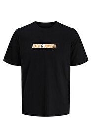 Jack & Jones Bisiklet Yaka Siyah Erkek T-Shirt 12273217_JCOTARMAC
