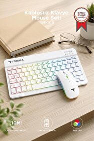 Torima Kablosuz Klavye Mouse Seti Rgb Işıklı Şarj Edilebilir TMK09
