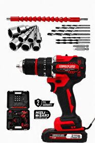 LUNAX KİMMEER PLUS 21v Çift Akülü Vidalama Çelik Mandren Kömürsüz
