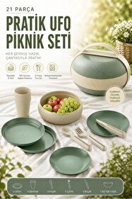 m mienca 4 Kişilik Piknik Seti 22 Parça Taşınabilir Çantalı Kamp