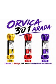 ORVİCA 5-15-35 KG Direnç Bandı Kas Geliştirme Lastiği Fitness