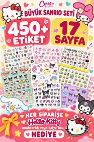 KMNZ AREA111 Comic Sticker Set 10点セット Ceres Studio Büyük Sanrio Sticker Set Hello Kitty Kuromi 17 Sayfa