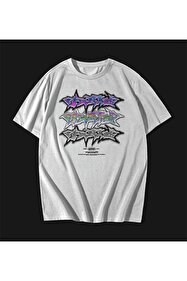 rebelberi Science Bilim Yazılı Oversize Unisex Beyaz T-shirt