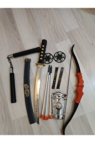 LRS STORE Ninja Samuray Dövüş Savaş Seti Ok Yay Kılıç Kalkan