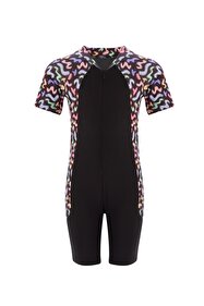 Papiş Kız Çocuk Yüzücü Mayosu Tulum Mayo Şortlu Likralı Turuncu Renkli ...