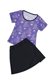 Papiş Kız Çocuk Yüzücü Mayosu Tulum Mayo Şortlu Likralı Turuncu Renkli ...