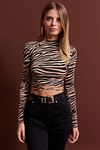 Bluse - Braun - Figurbetont