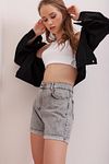 Shorts - Gray - High Waist