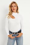 Ecru Women's Blouse - Cross Collar, Half Fisherman B1404