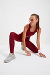Sports Leggings - Burgundy - High Waist