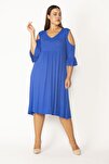 Plus Size Dress - Blue - Basic