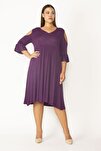 Plus Size Dress - Purple - Basic