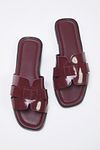 Claret Red Single Band Daily Women's Slippers Takss24Te00010