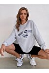 Kadın Gri Palm Springs Oversize Sweatshirt