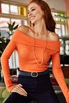 Pullover - Orange - Figurbetont