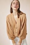 Strickjacke - Beige - Oversized