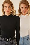 Bluse - Mehrfarbig - Figurbetont