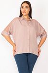 Plus Size Blouse - Beige - Relaxed fit