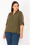 Plus Size Blouse - Khaki - Relaxed fit