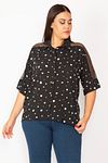 Plus Size Blouse - Black - Relaxed fit