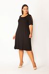 Plus Size Dress - Black - Shift