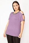 Plus Size Blouse - Purple - Relaxed fit