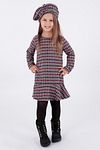 Kleid - Bordeaux - Gerüschter Saum