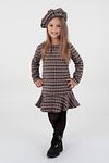 Kleid - Braun - Gerüschter Saum