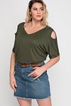 Große Größen in Bluse - Khaki - Regular Fit
