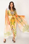 Große Größen in Abendkleid - Mehrfarbig - Asymmetrisch