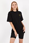 Siyah Oversize Kadın T-shirt